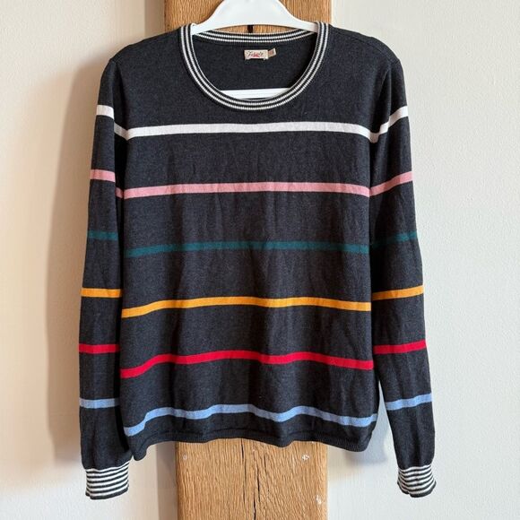 Faherty Surf Sweater In Multi Ski Stripe - Cotton/Cashmere Sz Large - Picture 3 of 7